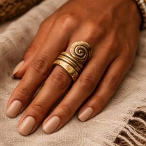 Brass Statement Ring – "Golden Heritage"