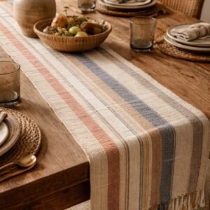 Cotton Table Runner – "Nairobi Stripe"