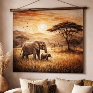 Hand-Painted Canvas Wall Hanging – "Savannah Soul Series"