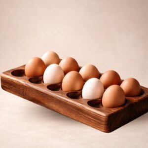 Handmade Wooden Egg Tray – "Farm Fresh"